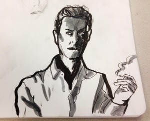 Disapproving Bowie does not like my attempt to draw him.